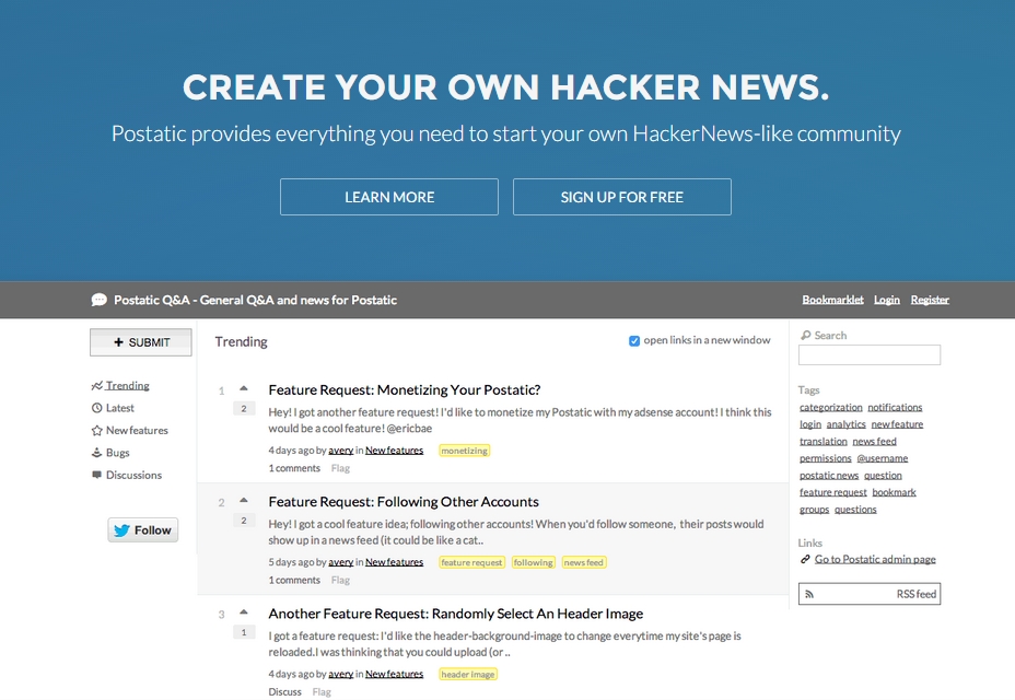 50 incredible freebies for web designers, February 2015 Postatic: Everything You Need to Start Your Community