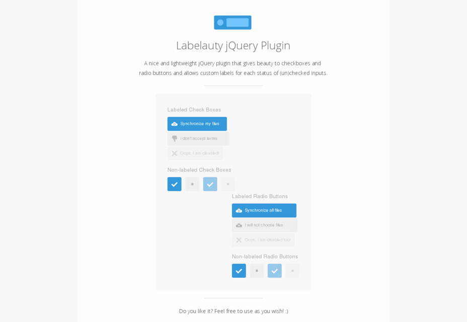 50 incredible freebies for web designers, February 2015 Labelauty JQuery Plugin