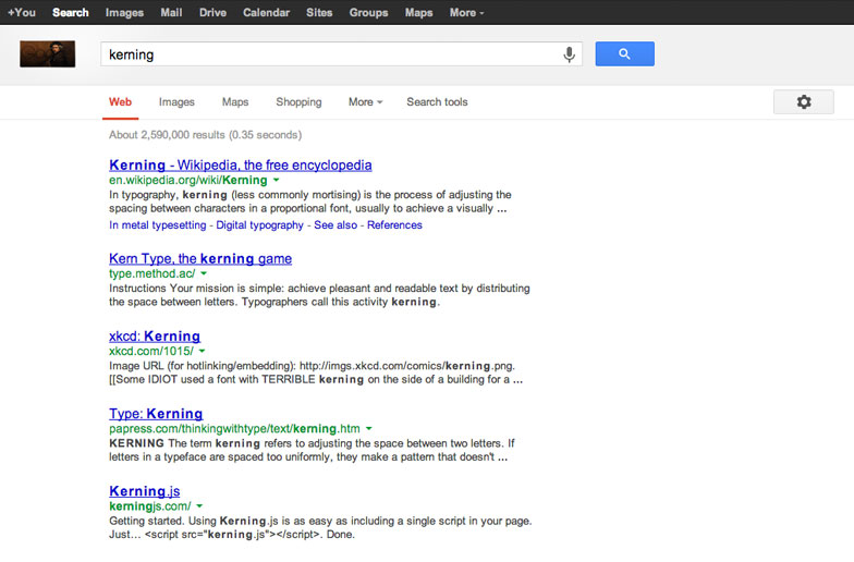 Google's greatest ever easter eggs Kerning