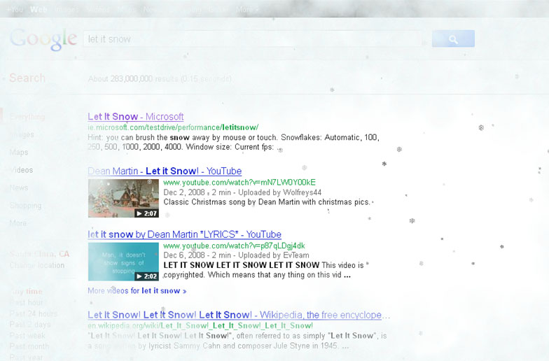 Google's greatest ever easter eggs Let it snow