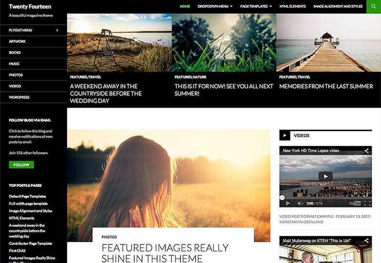 The best free WordPress themes, December 2013 twenty-fourteen