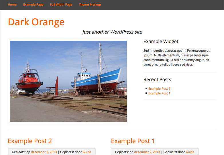 The best free WordPress themes, December 2013 dark-orange