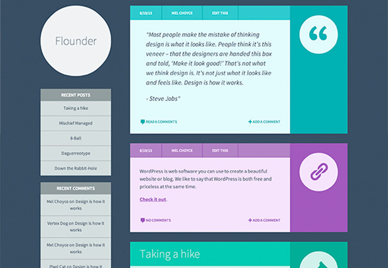 The best free WordPress themes, December 2013 flounder