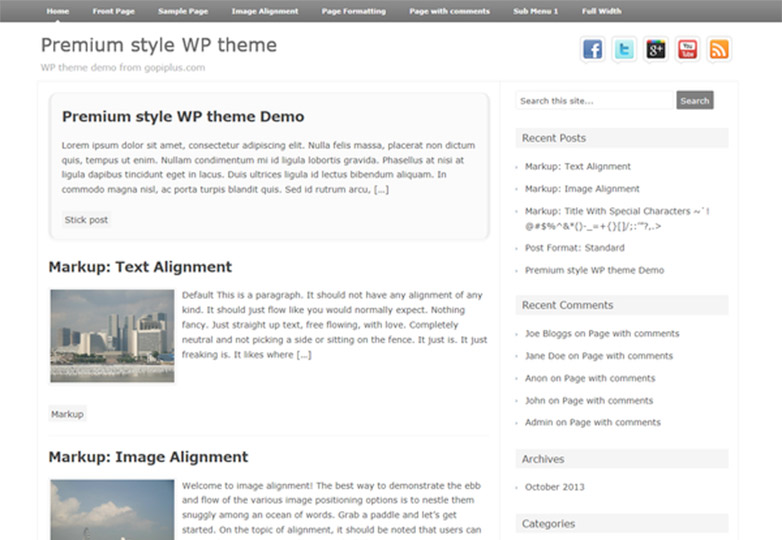 The best free WordPress themes, December 2013 premium-style