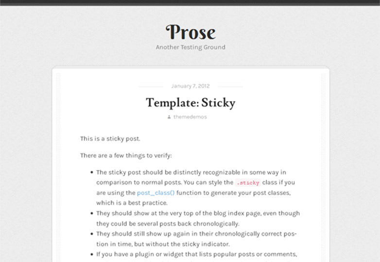 The best free WordPress themes, December 2013 prose