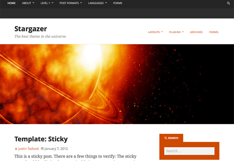 The best free WordPress themes, December 2013 stargazer