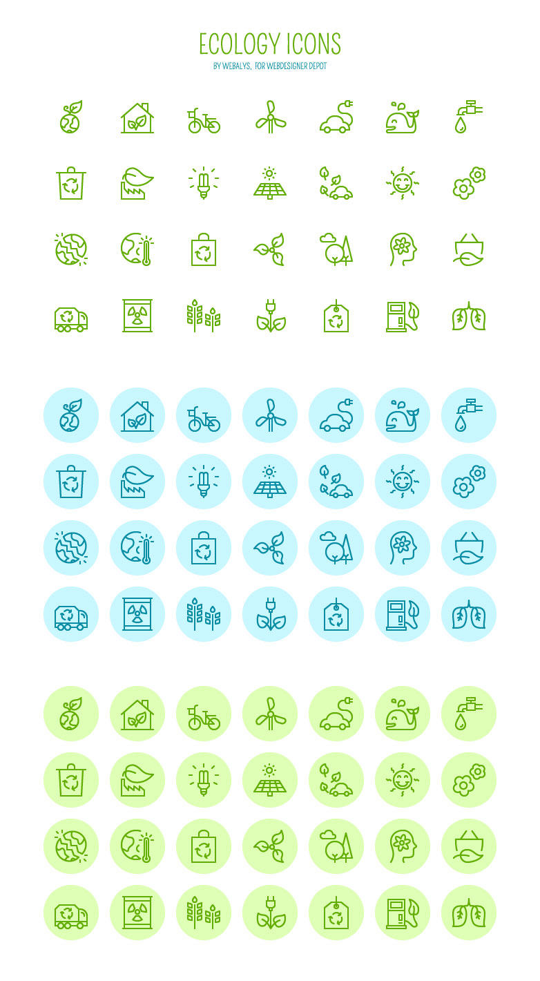 Free download: Vector Ecology icons Ecology-Icons
