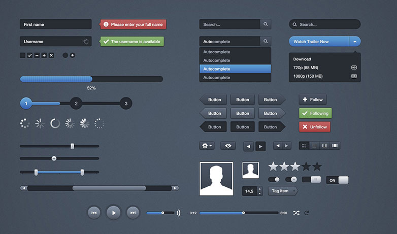 40+ Fantastic and free UI kits 045