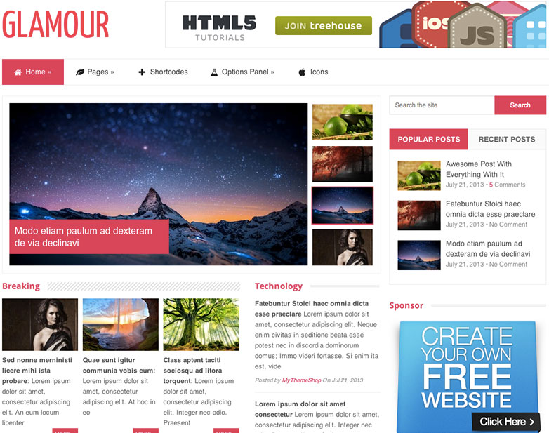 Giveaway: Win 1 of 20 Premium WordPress Themes from MyThemeShop glamour