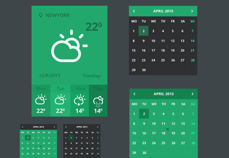 25+ flat UI kits for web designers 009