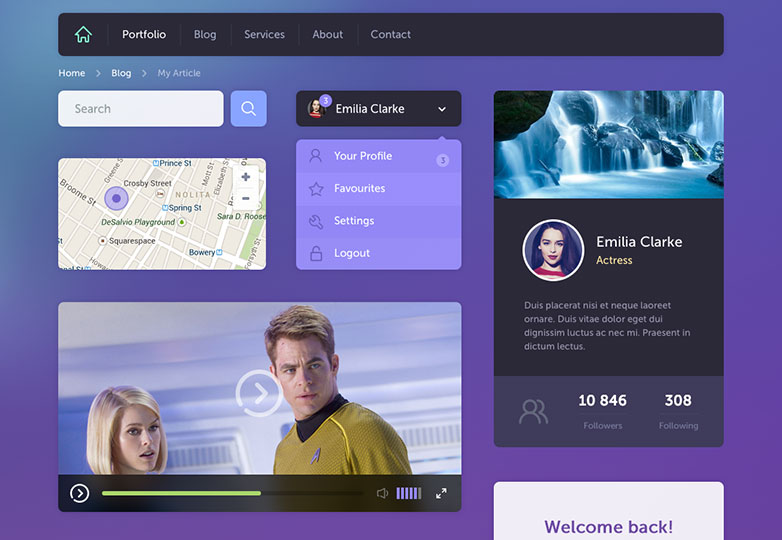 25+ flat UI kits for web designers 011