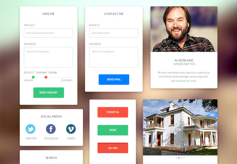 25+ flat UI kits for web designers 015