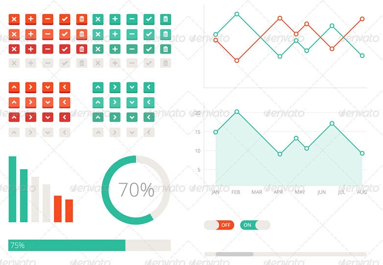 25+ flat UI kits for web designers 026