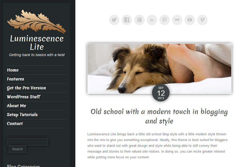 Our favorite free WordPress themes, October 2013 luminescence-lite