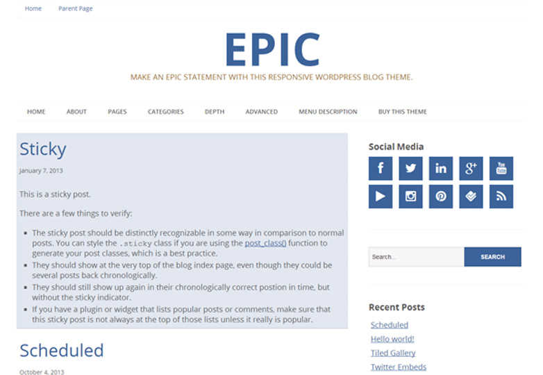 Our favorite free WordPress themes, October 2013 epic