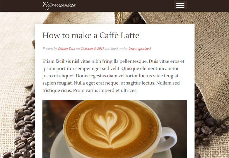 Our favorite free WordPress themes, October 2013 espressionista