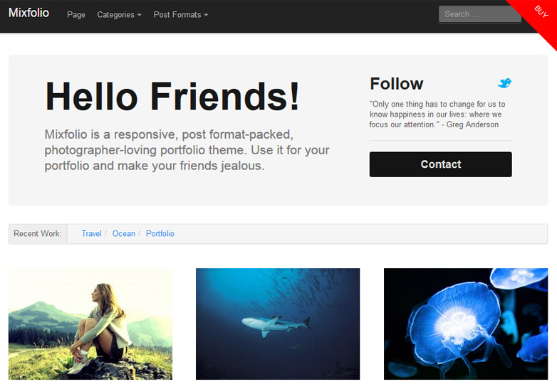 Our favorite free WordPress themes, October 2013 mixfolio