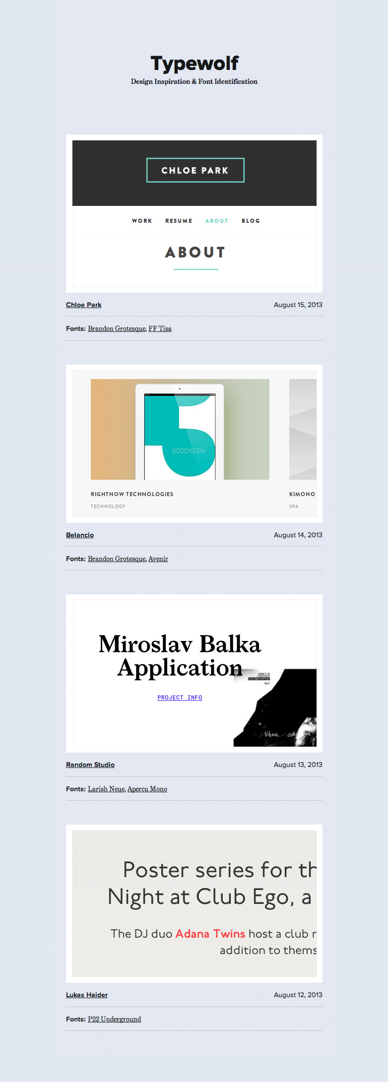 Inspiring typography from Typewolf Typewolf