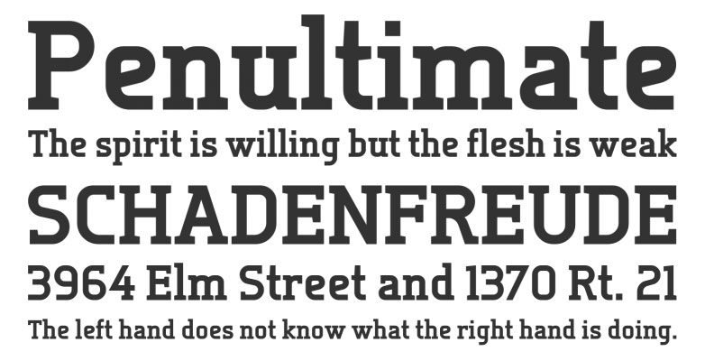 Perfect web typography with slab-serifs tetre