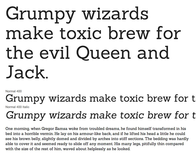 Perfect web typography with slab-serifs sanchez
