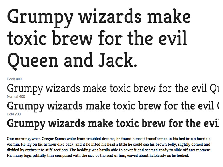 Perfect web typography with slab-serifs kreon