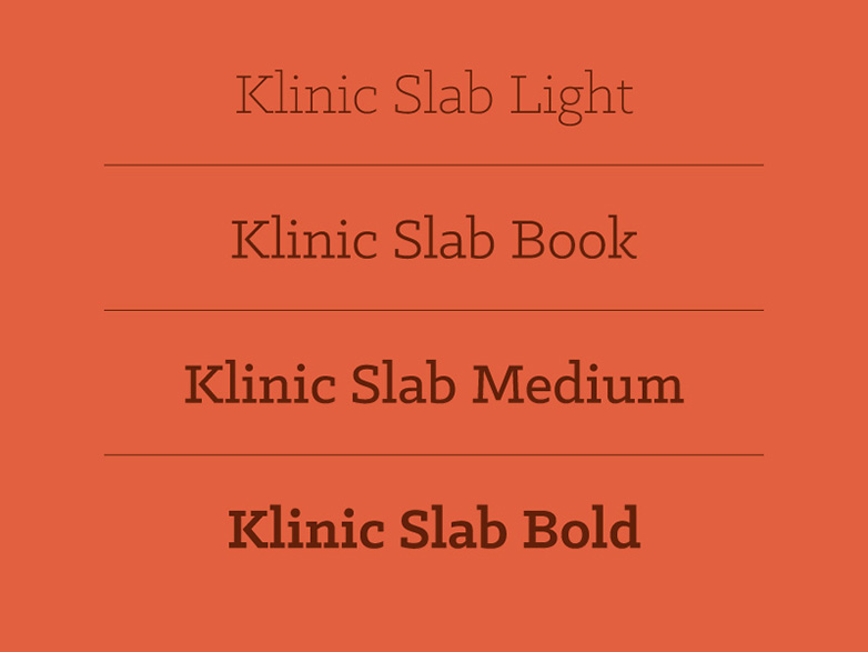 Perfect web typography with slab-serifs klinic
