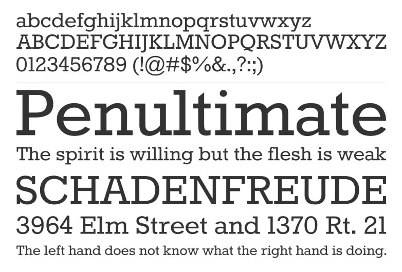 Perfect web typography with slab-serifs rokkitt