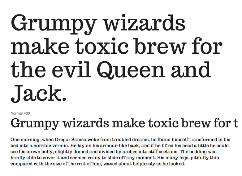 Perfect web typography with slab-serifs trocchi