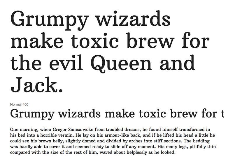 Perfect web typography with slab-serifs arbutus