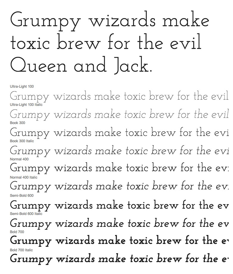 Perfect web typography with slab-serifs josefin_slab