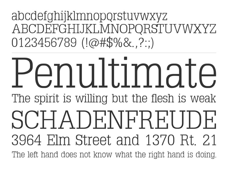 Perfect web typography with slab-serifs typoslabserif_light