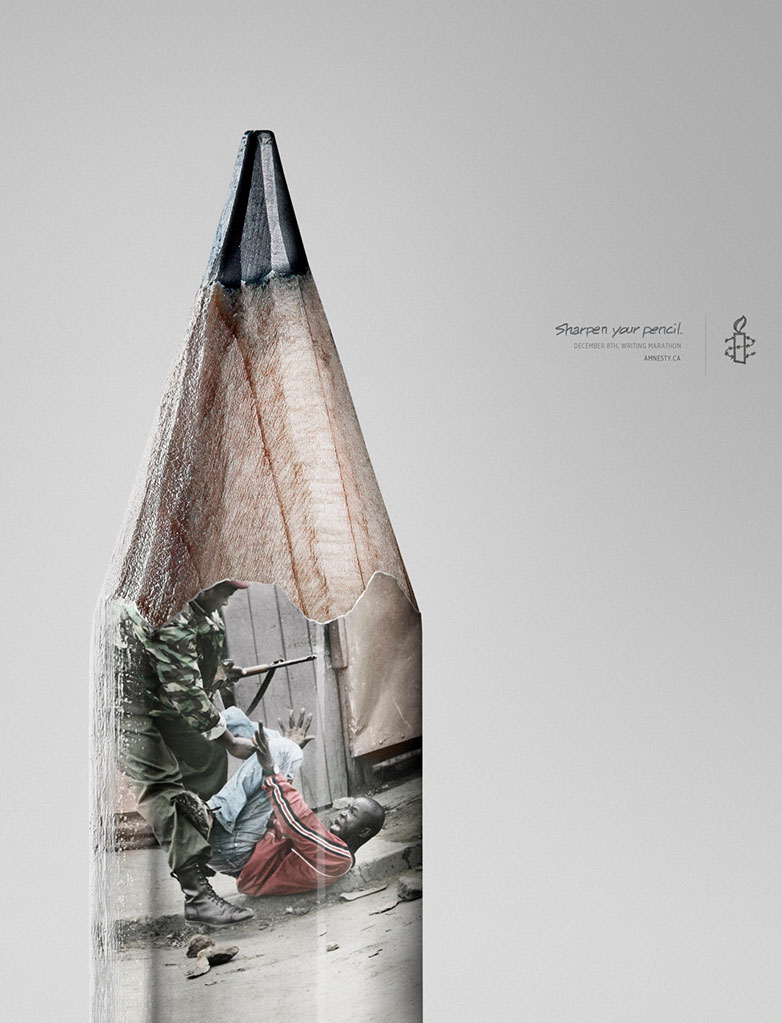 25 inspiring not-for-profit ads 10.-Amnesty_Pencil