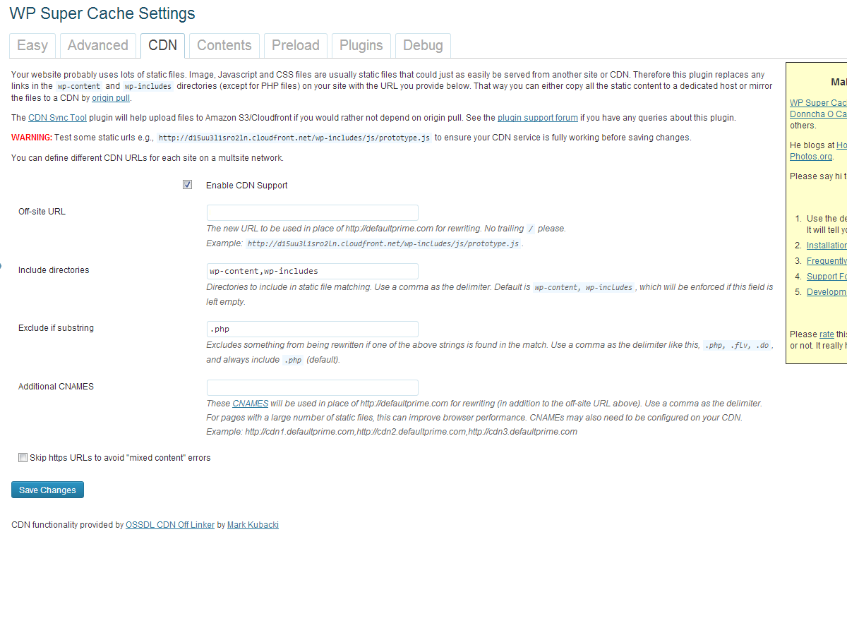 How to take WordPress to the cloud with Amazon S3 & CloudFront wp_super_cache_cdn_settings