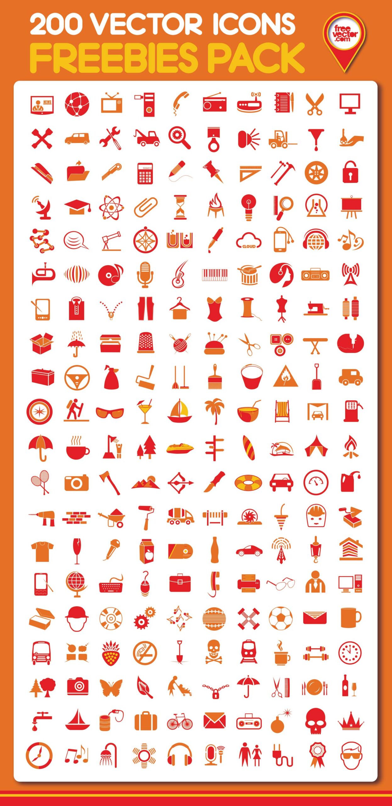 Free download: 200 vector icons vectors