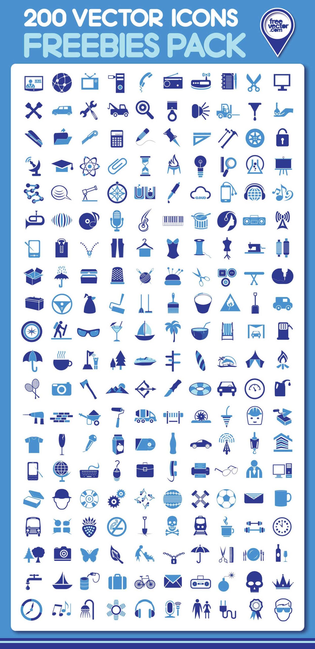 Free download: 200 vector icons vectors2