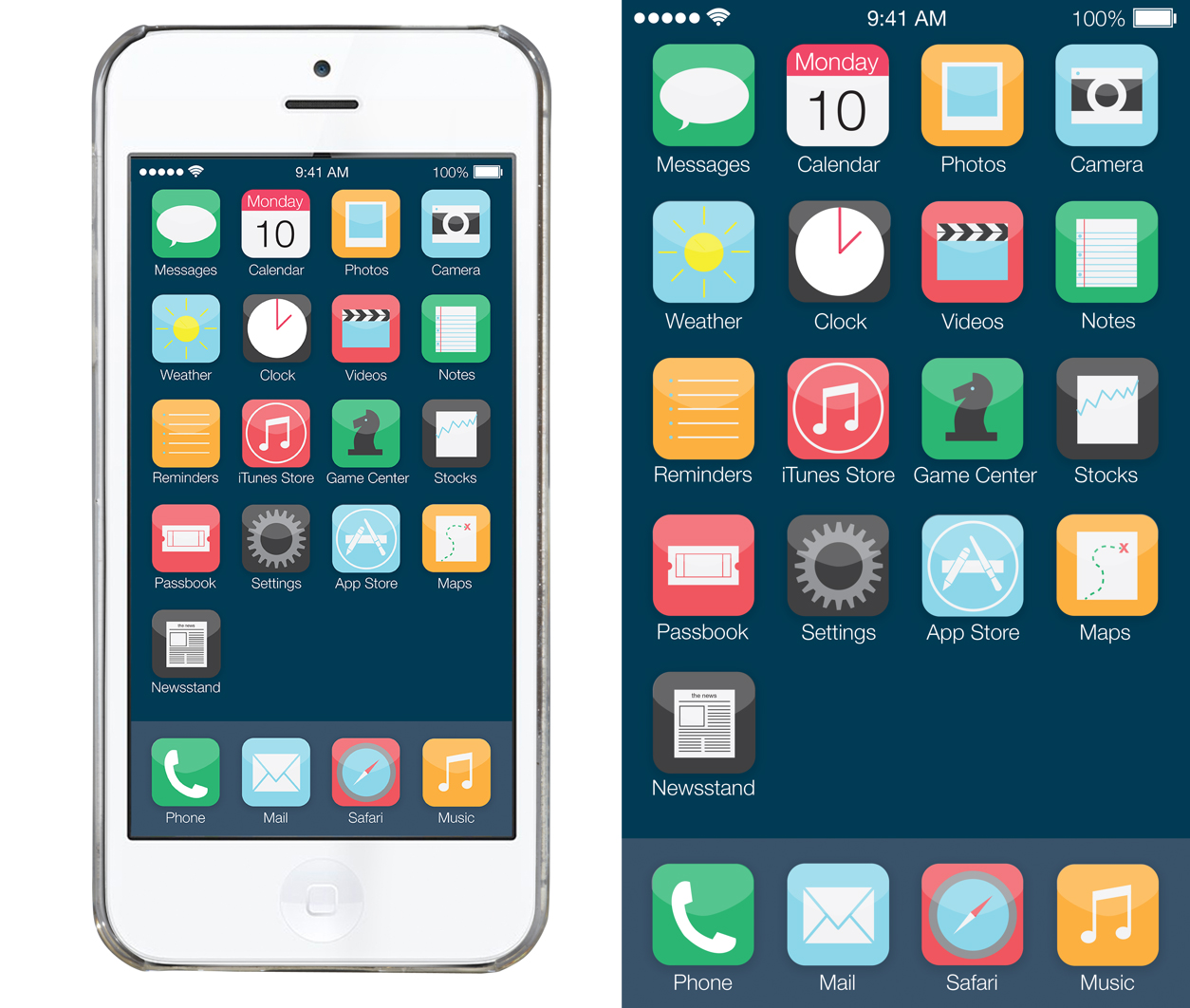 Designers have spoken: redesigning iOS 7, image size:1254x1062
