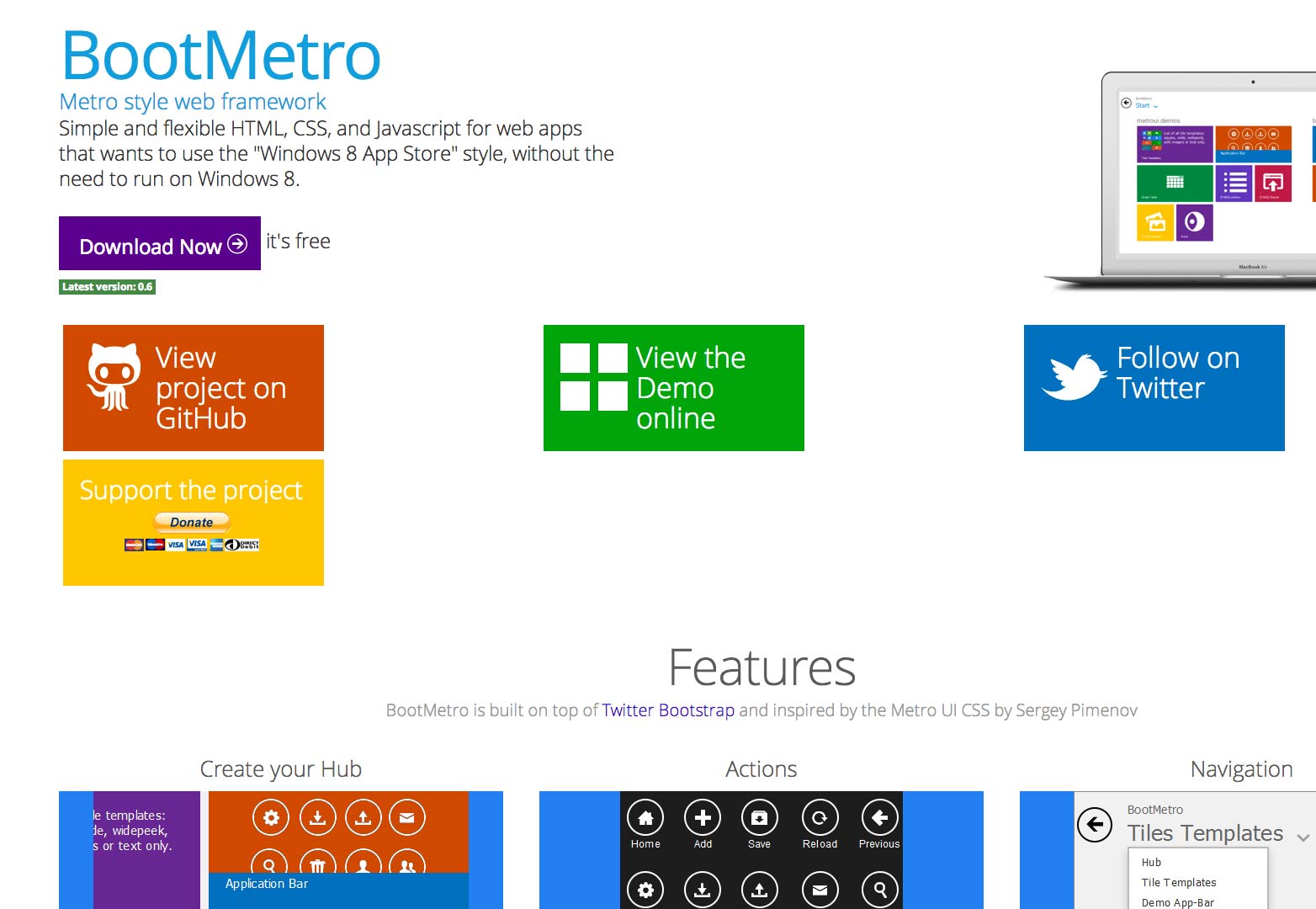 How to modify Bootstrap simply and effectively bootmetro