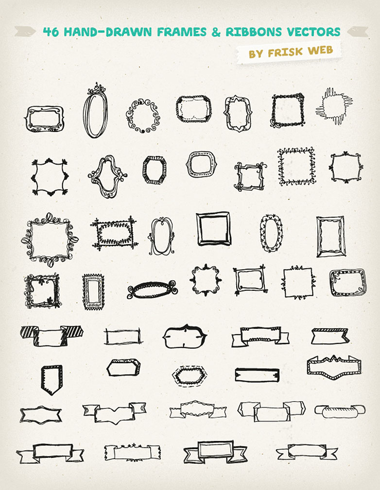 Free Download: Flowing borders & ribbons large_preview
