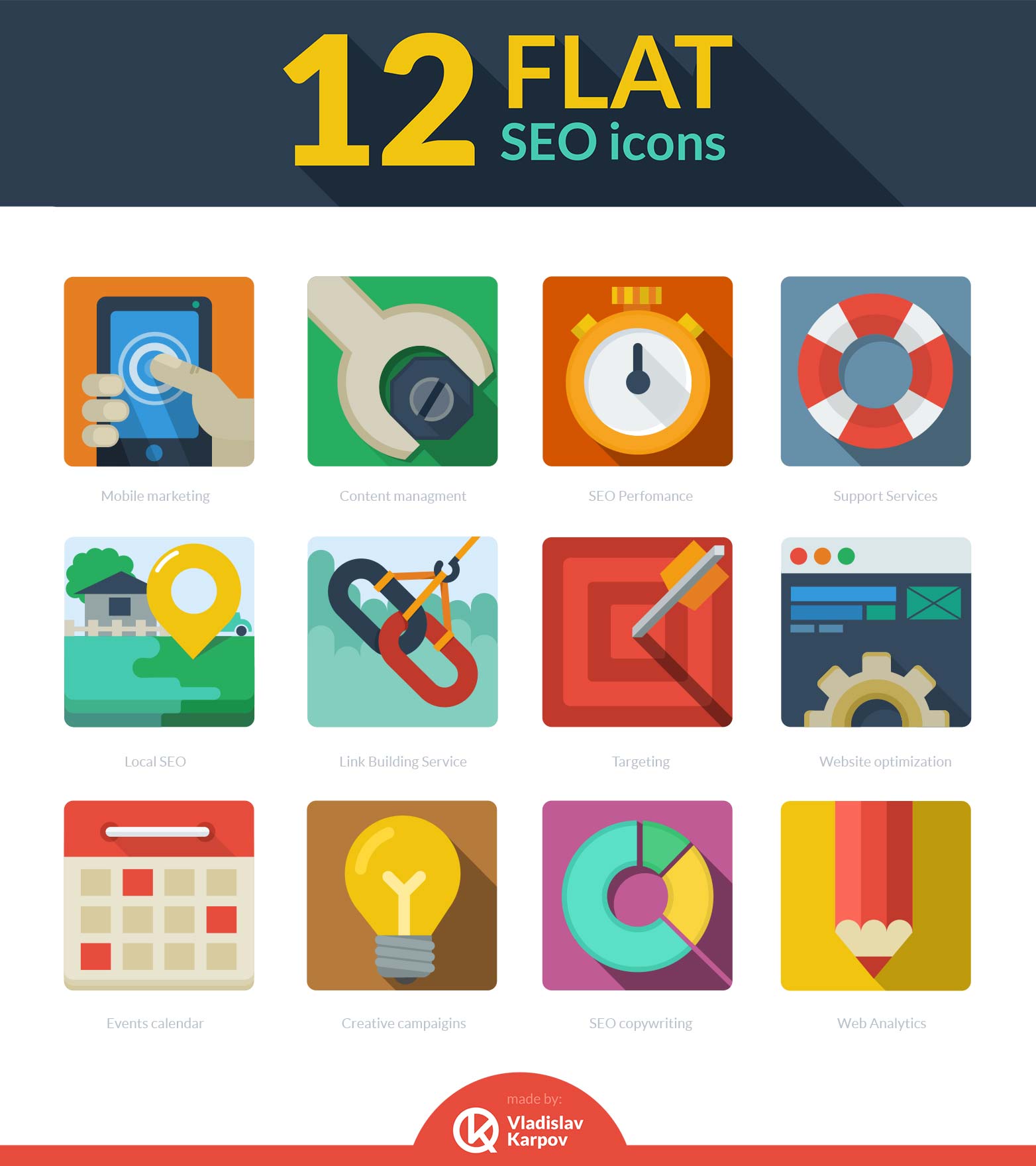 Free download: 12 Flat SEO icons flat_seo_icons