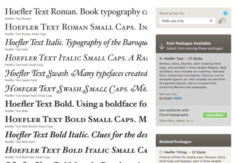 New webfont options from Cloud.typography hoefler