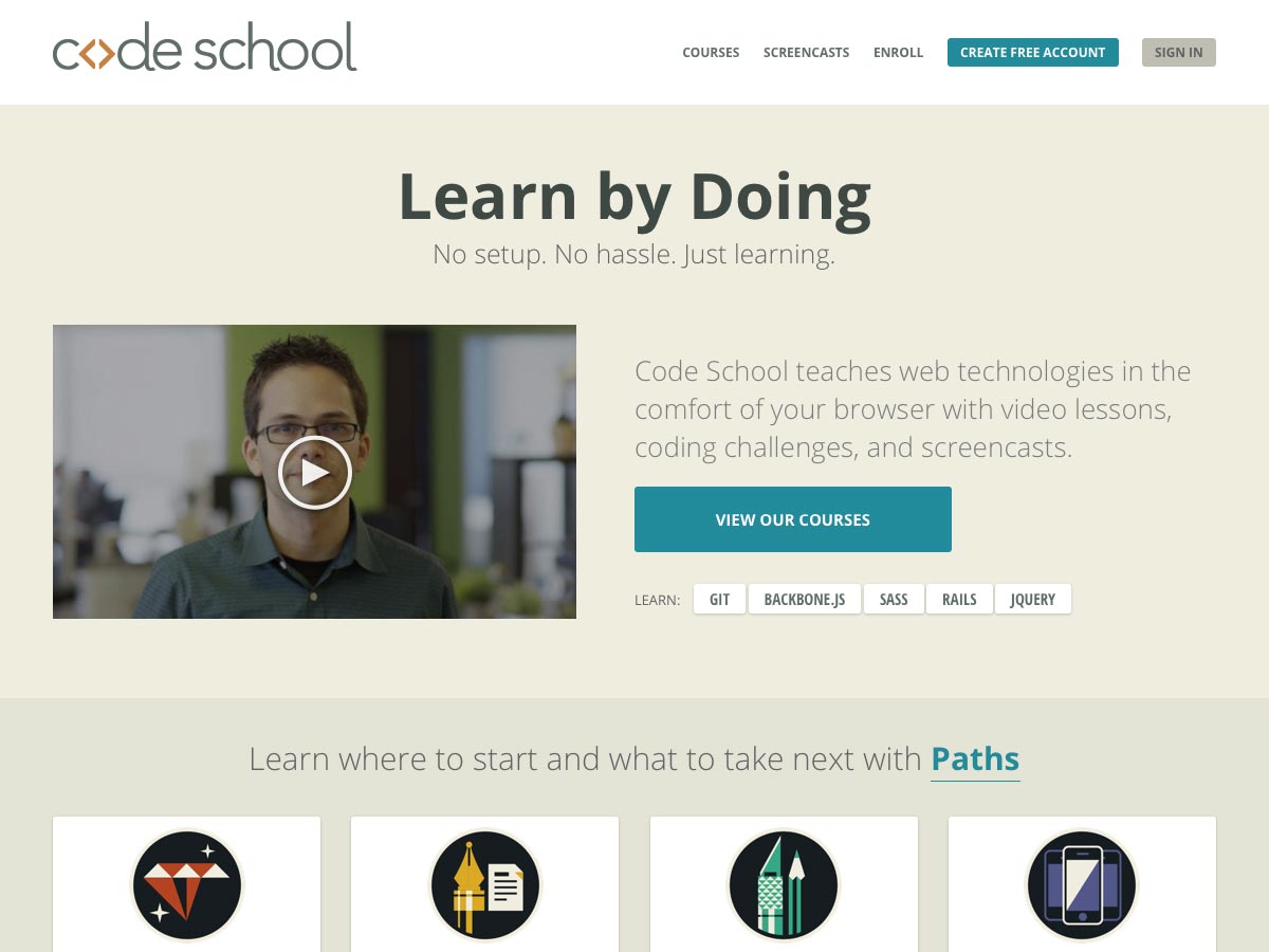 20+ resources for learning web design & development Code School