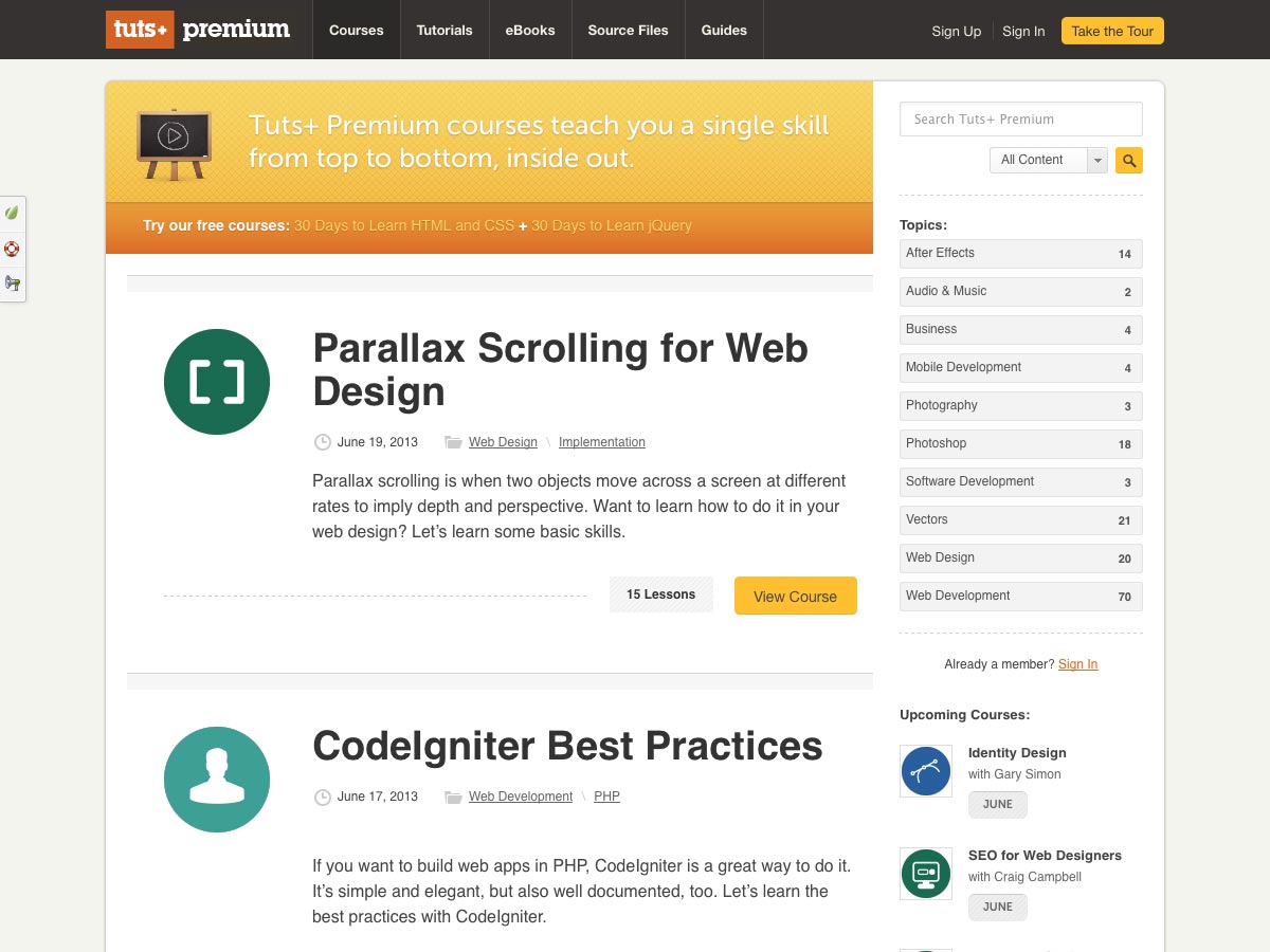 20+ resources for learning web design & development Tuts+ Premium Courses