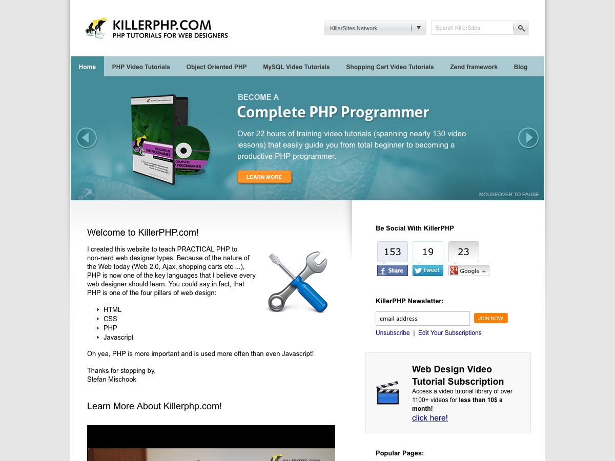 20+ resources for learning web design & development KillerPHP.com