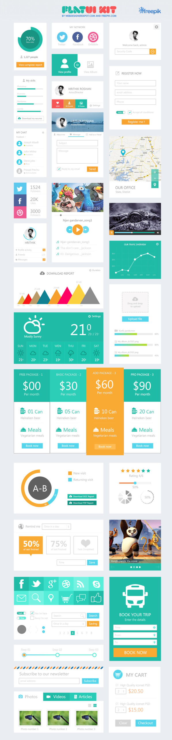 Flat UI Kit (free download!) preview