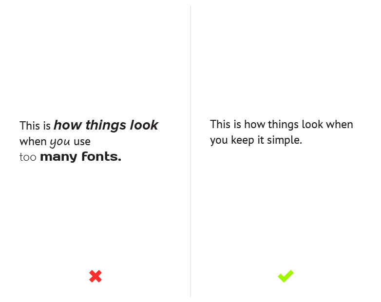 Do's and don'ts of typography too many fonts
