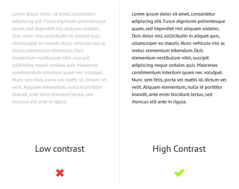 Do's and don'ts of typography contrast
