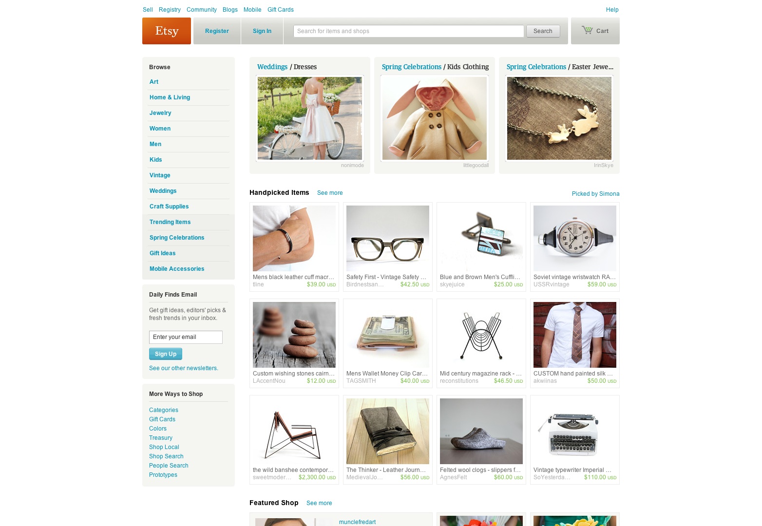 Etsy - Your place to buy and sell all things handmade, vintage, and supplies Etsy Your place to buy and sell all things handmade vintage and supplies 20130326
