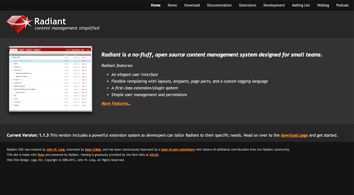 radiant-cms radiant cms