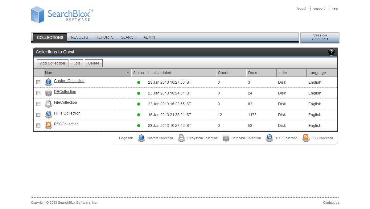 Dashboard searchblox