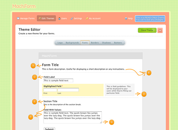 MachForm theme editor